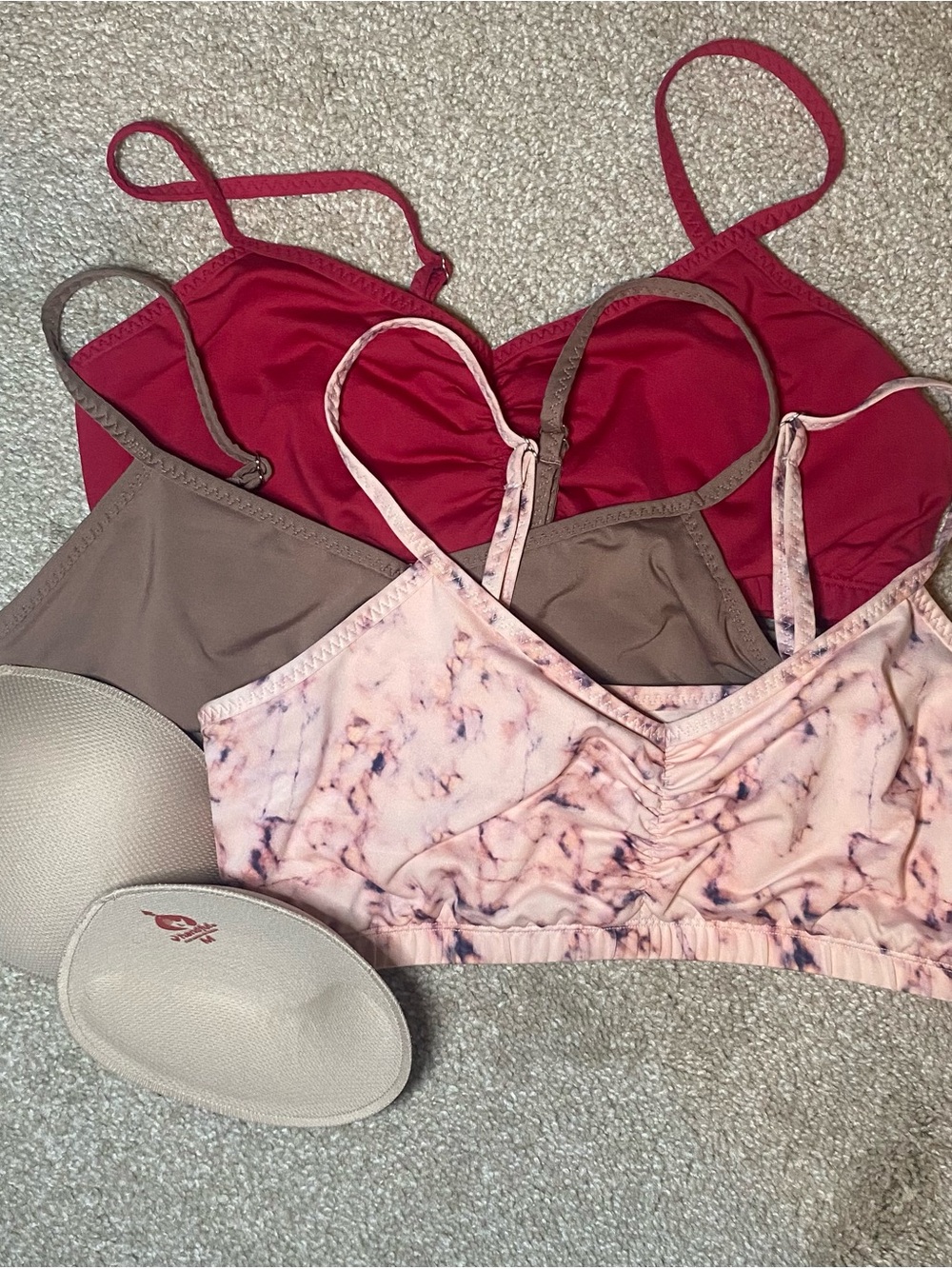 3 Handful Bras with 1 set of pad inserts